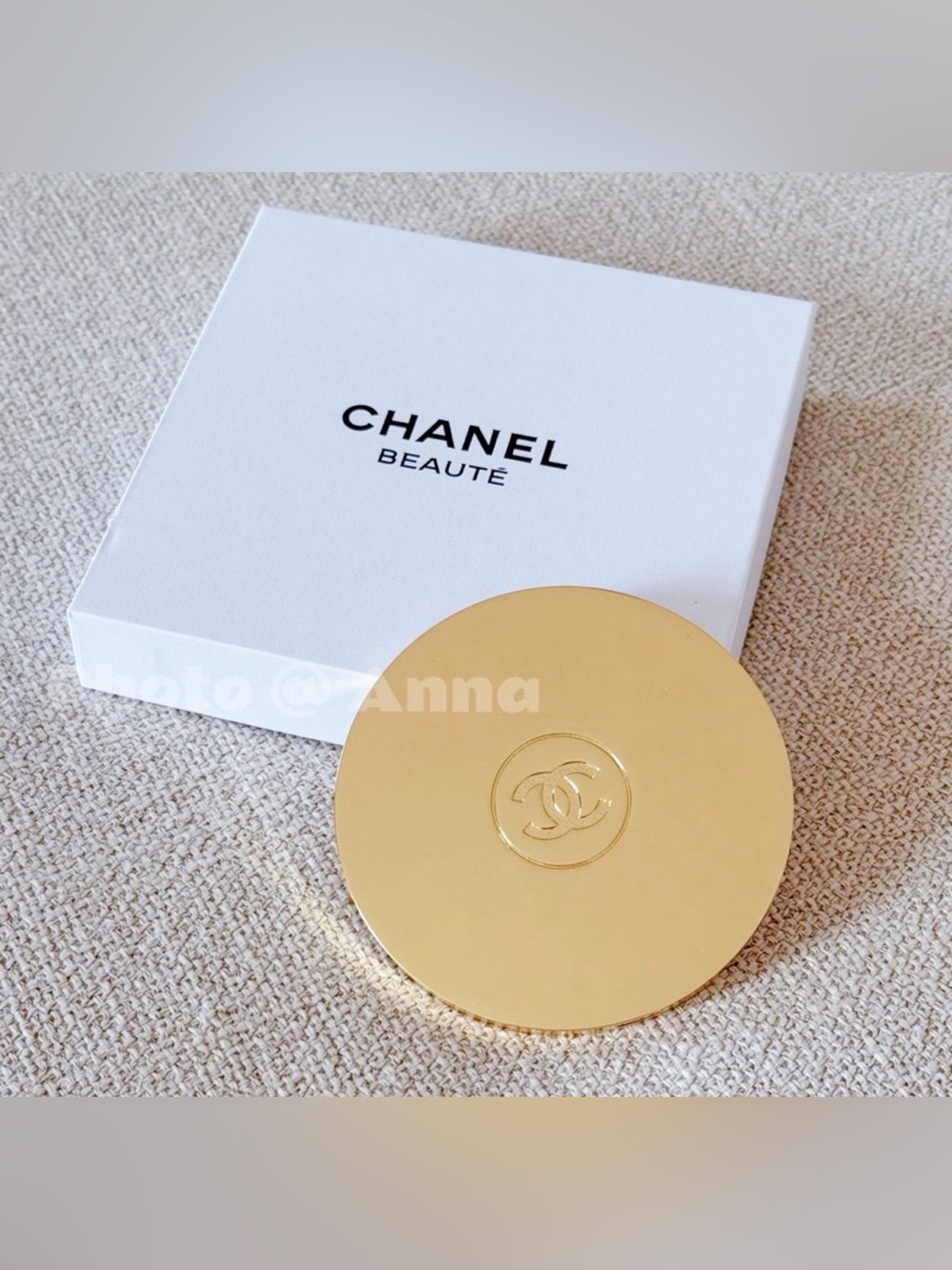 Chanel Beauty Gold Metal Compact Mirror